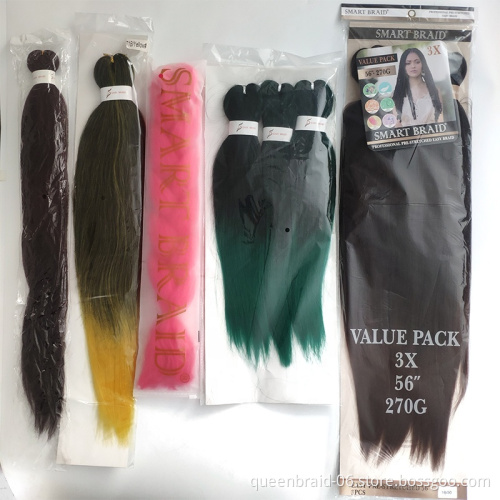 Synthetic Hair Manufacturer Yaki Colourful Afro Hot Water Set 26inch 90g Black African Braid Hair Extensions Curly Color Braids